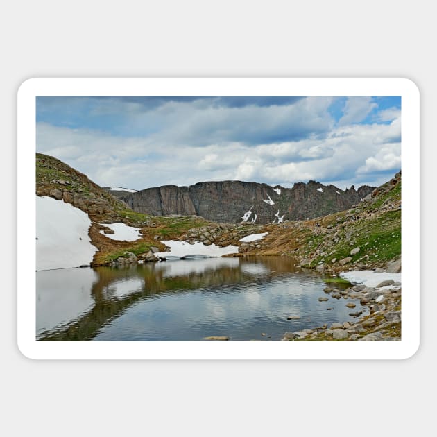 Summit Lake in Summer Sticker by bobmeyers